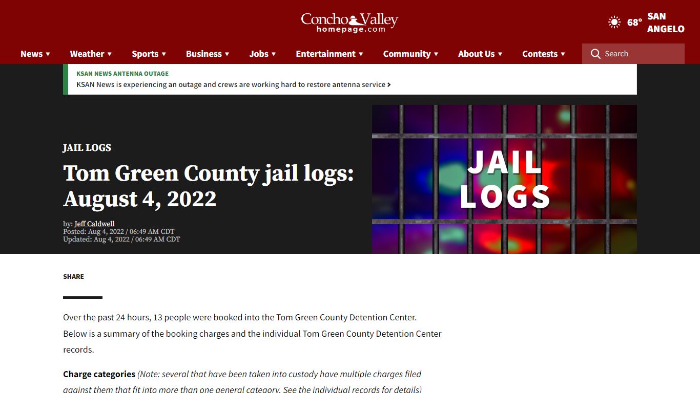 Tom Green County jail logs: August 4, 2022